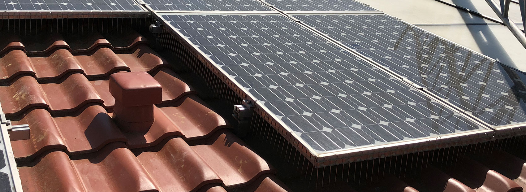 Solaranlage mit Taubenabwehrsystem